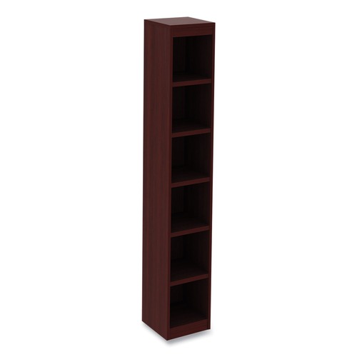 Office Filing Cabinets & Shelves | Alera ALEVA67212MY 11.81 in. x 11.81 in. x 71.73 in. Valencia Series 6 Shelf Narrow Profile Bookcase - Mahogany image number 0