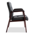  | Alera ALEMA43ALS10M Madaris Series 25.39 in. x 25.98 in. x 35.62 in. Bonded Leather Guest Chair with Wood Trim Legs - Black Seat/Back/Mahogany Base image number 2