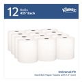 Cleaning & Janitorial Supplies | Kleenex 01080 8 in. x 425 ft. 1.5 in. Core 1-Ply Hard Roll Paper Towels - White (12 Rolls/Carton) image number 2