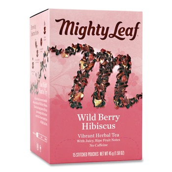Mighty Leaf Tea 510144 Whole Leaf Tea Pouches - Wild Berry Hibiscus (15/Box)