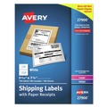  | Avery 27900 5.06 in. x 7.63 in. Inkjet/Laser Printers Shipping Labels with Paper Receipt Bulk Pack - White (100/Box) image number 0