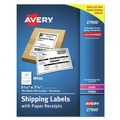 Office Jansan | Avery 27900 5.06 in. x 7.63 in. Inkjet/Laser Printers Shipping Labels with Paper Receipt Bulk Pack - White (100/Box) image number 0