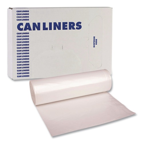 Trash Bags | Boardwalk H8046TCKR01 40 in. x 46 in. 45 gal. 0.9 mil Low-Density Waste Can Liners - Clear (100/Carton) image number 0