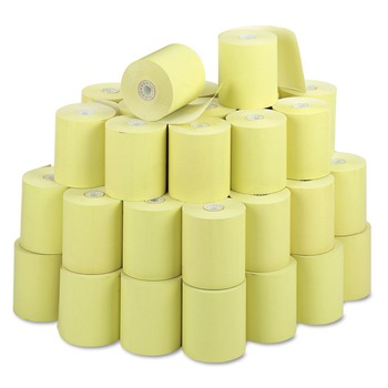 PM Company 05214C Direct Thermal Printing 3.13 in. x 230 ft. Thermal Paper Rolls - Canary (50-Roll/Carton)