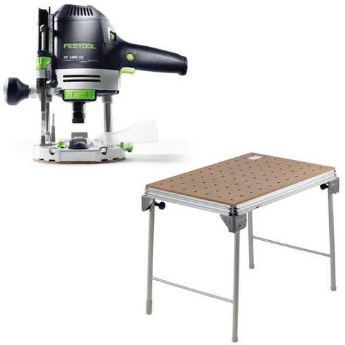 Plunge Base Routers | Festool OF 1400 EQ Plunge Router plus MFT/3 Basic Multi-Function Work Table image number 0