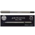 Pens | TOPS PEN12128 PENTONIC Medium 1 millimeter Stick Ballpoint Pen - Black Ink/Charcoal Gray Barrel (25/Pack) image number 0