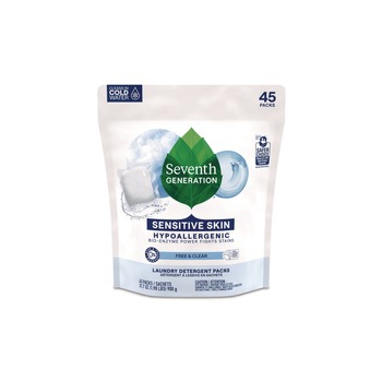 Seventh Generation Powder Natural Laundry Detergent Packs - Unscented (8/Carton)