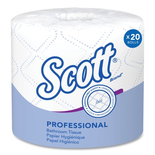 Cleaning & Janitorial Supplies | Scott 13607 Essential 2-Ply Septic Safe Convenience Carton Standard Roll Bathroom Tissue for Business - White (550/Roll, 20 Rolls/Carton) image number 0