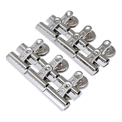 Office Jansan | Universal UNV31261 Bulldog Magnetic Clips - Medium, Nickel (12/Pack) image number 0