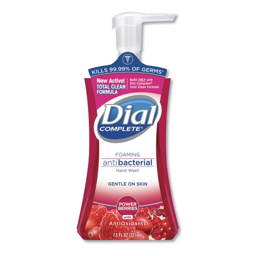 Hand Soaps | Dial DIA 03016 7.5 oz. Antibacterial Foaming Hand Wash Pump Bottle - Power Berries (8/Carton) image number 0