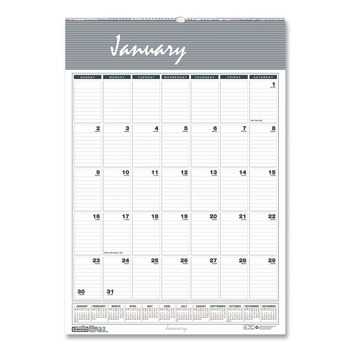 House of Doolittle 22 in. x 31.25 in. 12-Month (Jan-Dec 2026) Bar Harbor Recycled Wirebound Monthly Wall Calendar - White/Blue/Gray Sheets