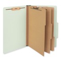 Office Jansan | Universal UNV10296 3-Divider 8-Section Legal Size Pressboard Classification Folders - Green (10/Box) image number 1