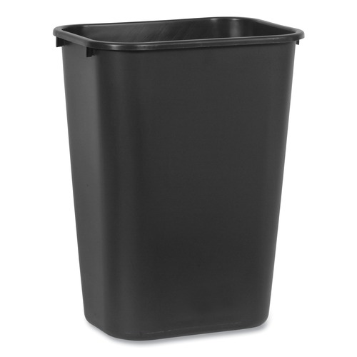 Trash Cans | Rubbermaid Commercial FG295700BLA 10.25-Gallon Rectangular Deskside Wastebasket - Black image number 0