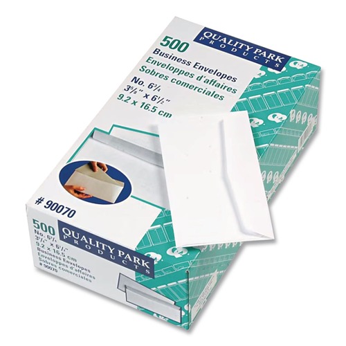 Office Jansan | Quality Park QUA90070 #6 3/4 Commercial Flap Gummed Closure 3.63 in. x 6.5 in. Business Envelope - White (500/Box) image number 0