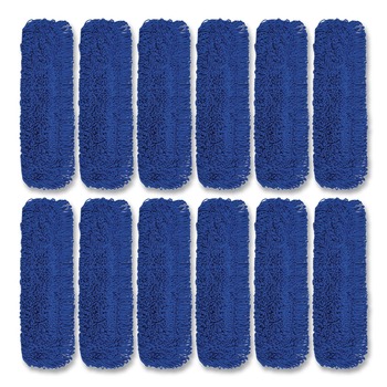 Gritt Commercial GRI1823612PK 36 in. x 5 in. Microfiber Looped Dust Mop Pad Head - Blue (12/Carton)