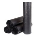 Trash Bags | Inteplast Group S434816K 60 gal. 16 microns 43 in. x 48 in. High-Density Interleaved Commercial Can Liners - Black (25 Bags/Roll, 8 Rolls/Carton) image number 1