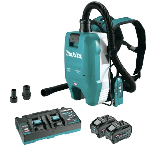 Vacuums | Makita GCV06T1 40V MAX XGT Brushless Lithium-Ion Cordless 1/2 Gallon HEPA Filter AWS Capable Backpack Dry Dust Extractor Kit (5 Ah) image number 0