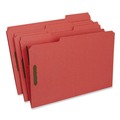  | Universal UNV13527 Deluxe Reinforced 1/3-Cut Top Tab Legal Size Folders with Fasteners - Red (50/Box) image number 0