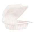 Food Trays, Containers, and Lids | Dart 60MFPPHT1 ProPlanet 6 in. x 6.3 in. x 3.3 in. Hinged Lid Containers - White (400/Carton) image number 0