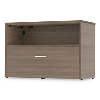 Linea Italia Urban 35.25 in. x 15.25 in. x 23.75 in. 36 in. Credenza Bottom Pedestal - Natural Walnut