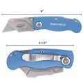 Bulk Savings Pricing 2 | Great Neck 12113 2 in. Blade 3.5 in. Aluminum Handle 1 Utility Blade Sheffield Folding Lockback Knife - Blue image number 1