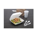 Food Trays, Containers, and Lids | Dart 85HT1R 1-Compartment Foam Hinged 8.38 in. x 7.78 in. x 3.25 in. Lid Containers - White (200/Carton) image number 4