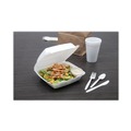 Food Trays, Containers, and Lids | Dart 85HT1R 8.38 in. x 7.78 in. x 3.25 in. 1-Compartment Foam Hinged Lid Containers - White (200/Carton) image number 4