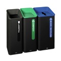 Trash & Waste Bins | Rubbermaid Commercial 2078991 Sustain 15 gal Metal/Plastic Decorative Refuse with Recycling Lid - Black/Green image number 5