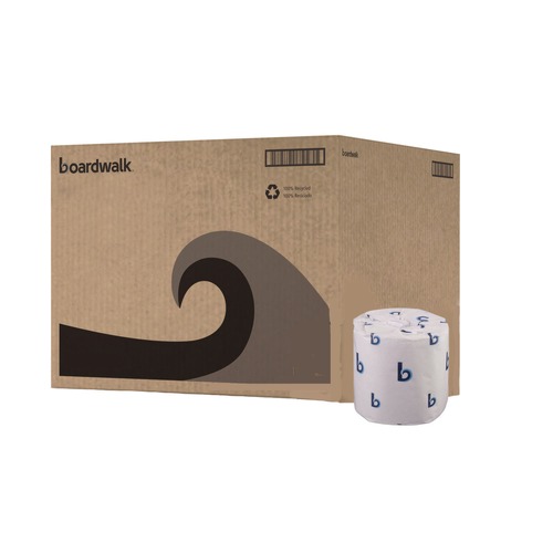 Toilet Paper | Boardwalk B6145 2-Ply Standard Septic Safe 4 in. x 3 in. Toilet Tissue - White (96/Carton) image number 0