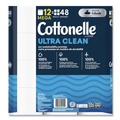 Cleaning Cloths | Cottonelle 55480 Ultra CleanCare 1-Ply Septic Safe Strong Bath Tissue Toilet Paper - White (4/Carton) image number 2