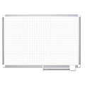 | MasterVision MA2747830 1 in. x 1 in. Gridded 72 in. x 48 in. Magnetic Steel Planner Board - White/Silver image number 0