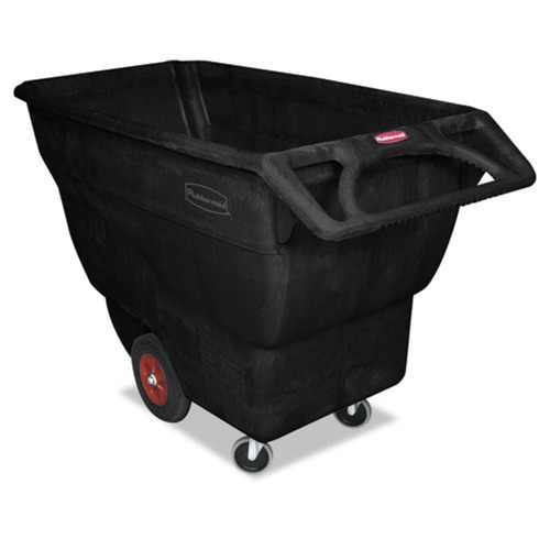 Trash Cans | Rubbermaid Commercial FG101300BLA 151 gal. 1000 lbs. Capacity Plastic Structural Foam Tilt Truck - Black image number 0