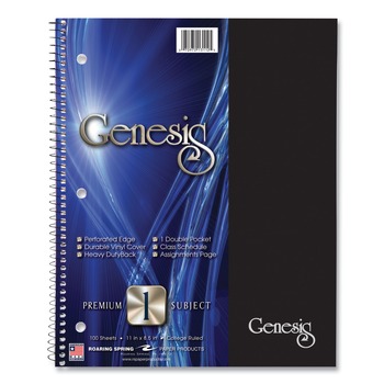 Roaring Spring 11 in. x 9 in. 100-Sheets 1-Subject Medium/College Rule Genesis Notebook - Randomly Assorted Cover Colors (12/Carton)