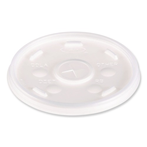 Cups and Lids | Dart DCC16SLPK Straw-Slotted Plastic Lids for 12 oz to 24 oz Hot/Cold Cups - Translucent (100/Pack) image number 0