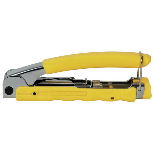 Crimpers | Klein Tools VDV211-048 Multi-Connector Compression Compact Crimper - Yellow/Chrome image number 0