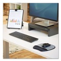 Office Furniture Accessories | Fellowes Mfg Co. 9175801 7.93 x 9.25 Memory Foam Mouse Pad with Wrist Rest - Black/Silver image number 4