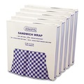 Food Service | Bagcraft P057850 12 in. x 12 in. Grease-Resistant Paper Wraps and Liners - Blue Check (5000/Carton) image number 0