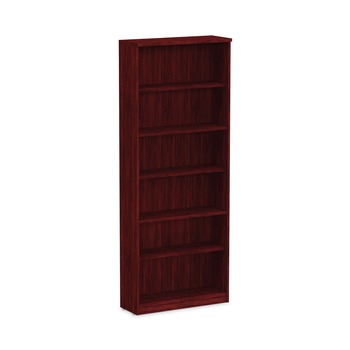 Alera 31.75 in. x 14 in. x 80.25 in. Valencia Series 6-Shelf Bookcase - Mahogany