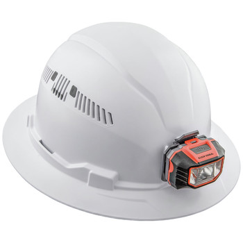 SAFETY EQUIPMENT | Klein Tools 60407 Vented Full Brim Hard Hat with Cordless Headlamp - White