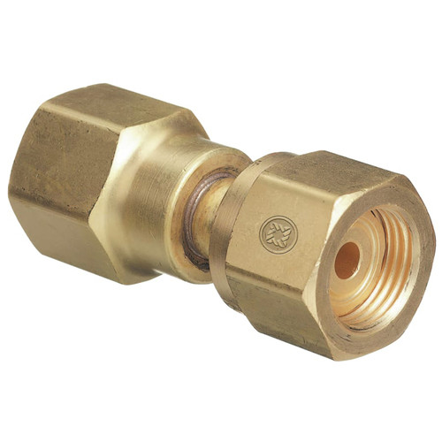 Air Tool Adaptors | Western Enterprises 806 CGA-320 Carbon Dioxide - CGA-580 Nitrogen Brass Cylinder Adaptor image number 0