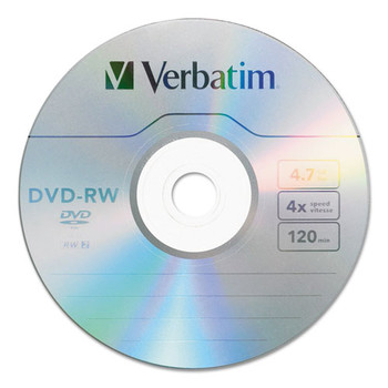 Verbatim 4.7 GB 4x DVD-RW Rewritable Disc - Silver (30/Pack)
