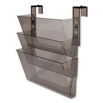WALL FILES | Deflecto 73502RT Docupocket Three-Pocket File Set For Partition Walls, Letter, 13 X 7 X 4, Smoke