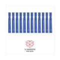 Office Jansan | Universal UNV07053 Broad Chisel Tip Permanent Marker - Blue (1 Dozen) image number 5
