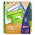  | Avery 11906 Insertable 5-Tab 11-1/8 in. x 9-1/4 in. Big Tab Plastic Dividers with Two Pockets - Multicolor (1-Set) image number 0