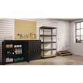 Office Filing Cabinets & Shelves | Alera 26110 36 in. x 18 in. x 72 in. 5-Shelf Steel Shelving Unit with Particleboard Shelves - Black image number 3