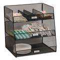 Bulk Savings Pricing 2 | Safco 3293BL 14.63 in. x 11.75 in. x 15 in. 3 Compartments Steel Mesh Onyx Breakroom Organizers - Black image number 2