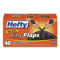 Trash Bags | Hefty E27744 30 in. x 33 in. 30-Gallon 0.85 mil Easy Flaps Trash Bags - Black (40/Box, 6 Boxes/Carton) image number 1