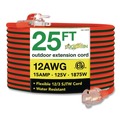Office Electronics & Batteries | GoGreen Power GG-14025 25 ft. 15 Amps 12 AWG Lighted End Heavy-Duty Extension Cord - Orange/Black image number 0