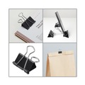 Office Jansan | Universal UNV11112 Binder Clips with Storage Tub - Large, Black/Silver (12/Pack) image number 3