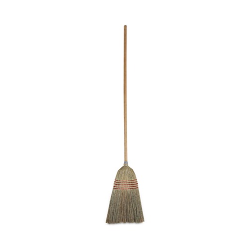 Brooms | Boardwalk BWK926CEA 55 in. Overall Length Parlor Broom with Corn Fiber Bristles - Natural image number 0